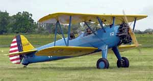  Aircraft on Stearman E75 Pt 13d Biplane Of 1944 A Biplane Is A Fixed Wing Aircraft